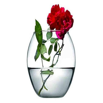 Oval Shaped Decorative Glass Vase for Home Decor Center Table Bedroom Living Room and Office Decoration