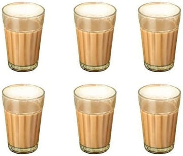 Cutting Chai Glass Set for Tea & Coffee | Small Transparent Glass Cups for Hot & Cold Beverages | Tea Glasses for Chai, Milk, Coffee & Juice | Stylish Serving Glass Set