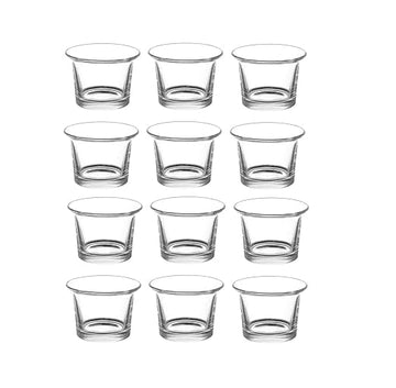 Clear Glass Tea Light Candle Holder Set of 12 | Multipurpose Votive & Diya Holders for Home Décor | Ideal for Diwali Gifts, Christmas Decoration, New Year Party Lighting | Heat-Resistant Tealight Cup