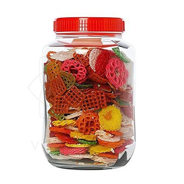 1.5 Kg Round Transparent Glass Storage Jar with Airtight Plastic Lid | Multipurpose Kitchen Container for Snacks, Masala, Pickles, Dry Fruits & Coffee Beans | Clear Pantry Organizer Jar