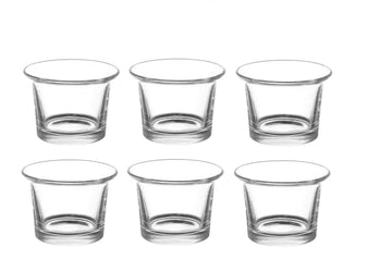 Tea Light Glass Candle Holder Set of 6 | Clear Glass Tealight Holders for Diwali Decoration, Christmas Décor & Home Decoration | Votive Candle Stand