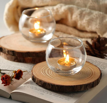 Glass Tea Light Candle Holders | Decorative Votive Candle Holders for Home Décor, Diwali, Wedding, Party, Living Room & Gifting