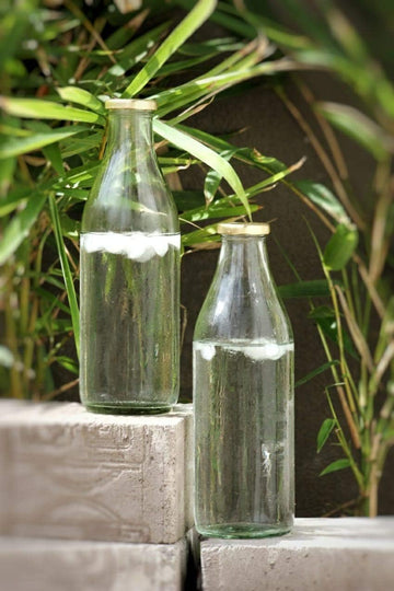 Crystal Clear Glass Water Bottle (Set of 3)