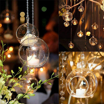 Glass Wall Hanging Planter & Tea Light Candle Holder