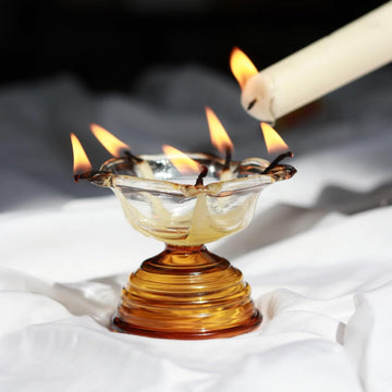 Diwali Glass Diya on Stand | Glass Diya for deewali Decoration | Home Decoretion Item | Diya for Temple